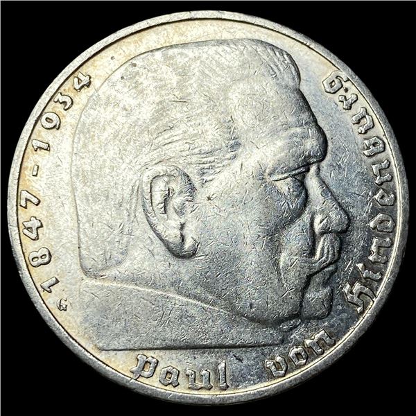 1935G Germany Silver 5 Reichsmark
