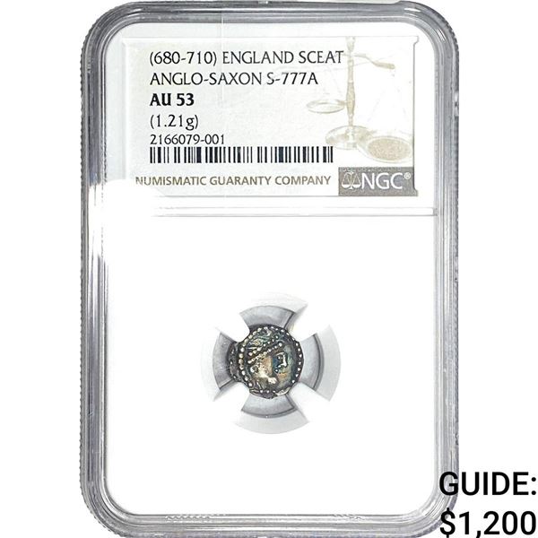Anglo-Saxon England, 680-710 Silver Sceat NGC AU53