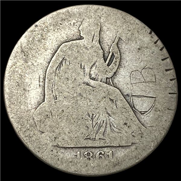 1861-S Seated Liberty Silver Half Dollar  NICELY CIRCULATED
