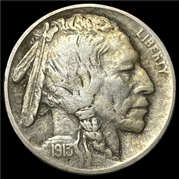 1913-D Type 2 Buffalo Nickel ABOUT  UNCIRCULATED