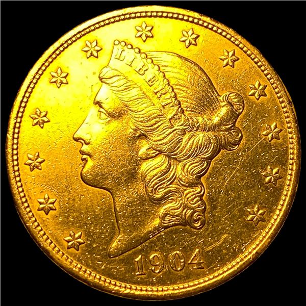 1904 Liberty Head $20 Gold Double Eagle  CHOICE AU
