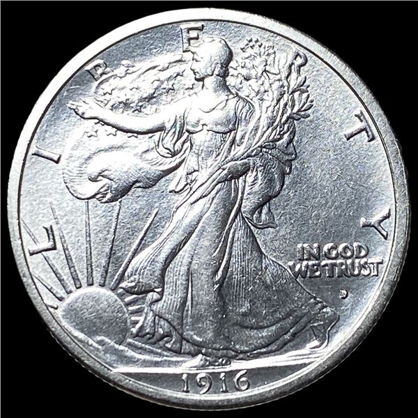 1916-D Silver Walking Liberty Half Dollar  CHOICE BU