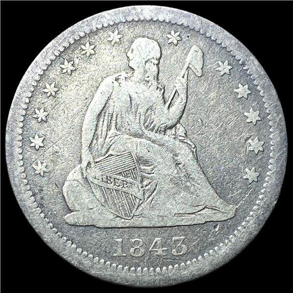 1843-O Silver Seated Liberty Quarter LIGHTLY  CIRCULATED