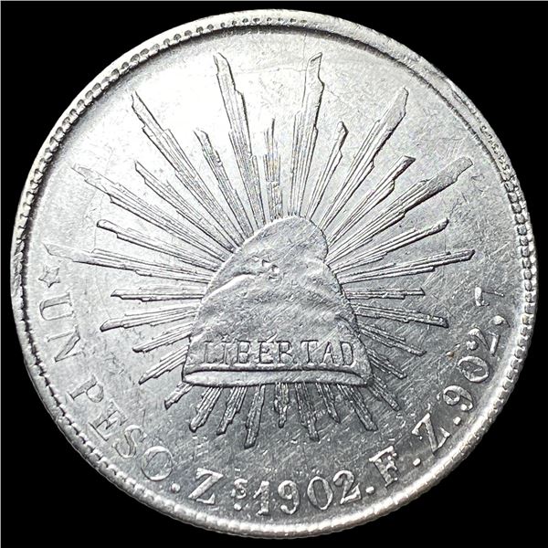 1902Zs FZ Mexico Silver Peso CHOICE BU