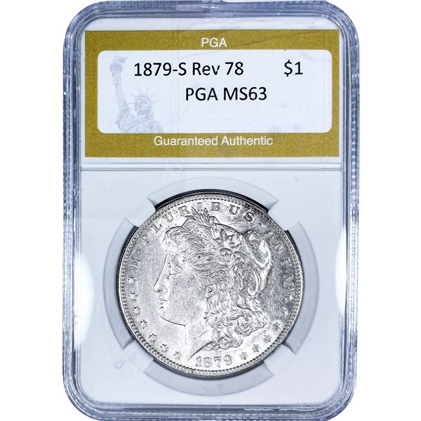 1879-S Rev 78 Morgan Silver Dollar PGA MS63