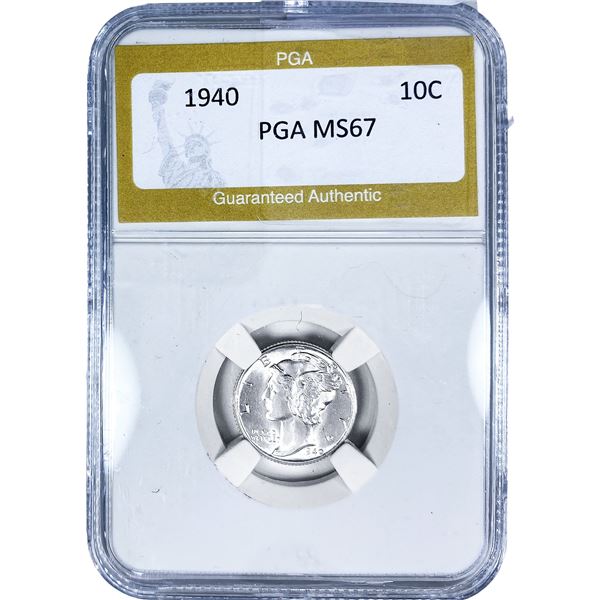 1940 Mercury Silver Dime PGA MS67