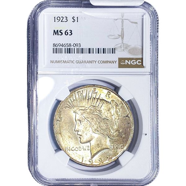 1923 Silver Peace Dollar NGC MS63