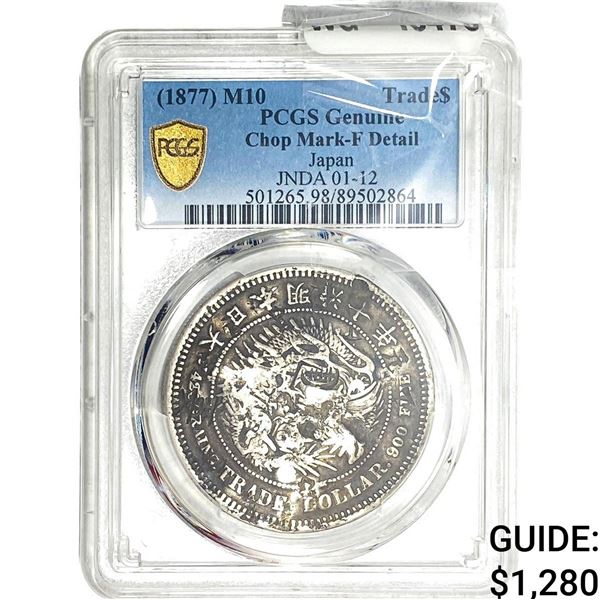 1877 Japan Silver Trade Dollar PCGS FDetails Chopmarked