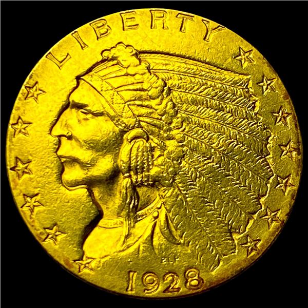 1928 Indian Head Gold $2.50 Quarter Eagle  CLOSELY UNCIRCULATED