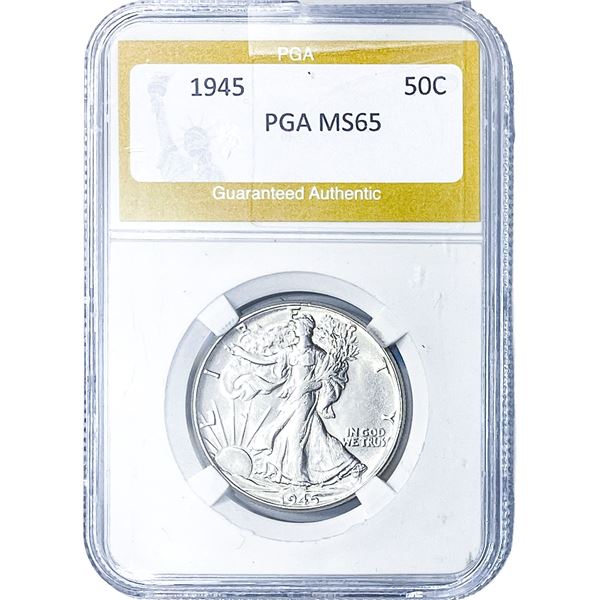 1945 Walking Liberty Half Dollar PGA MS65