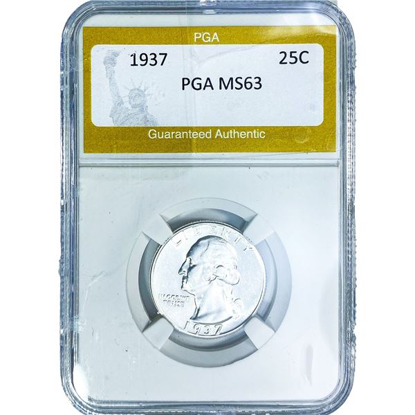 1937 Washington Silver Quarter PGA MS63