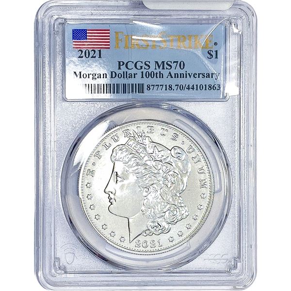 2021 Morgan Silver Dollar PCGS MS70 100th Anniv.