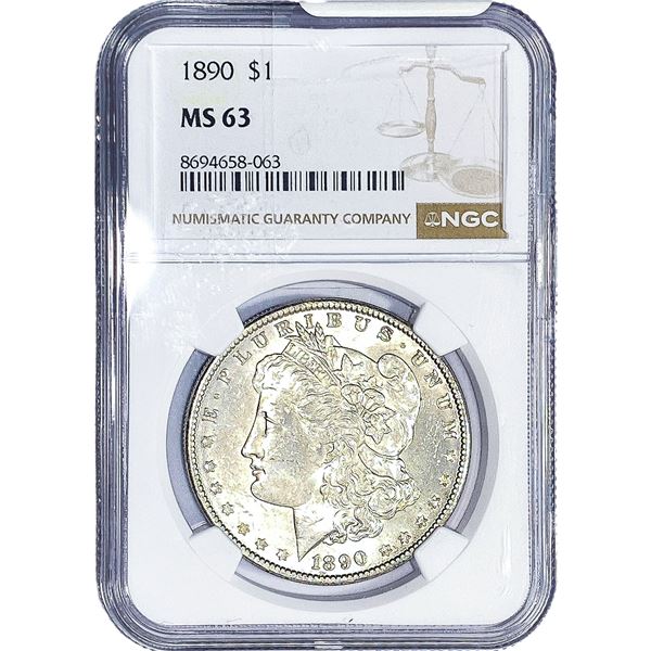 1890 Morgan Silver Dollar NGC MS63