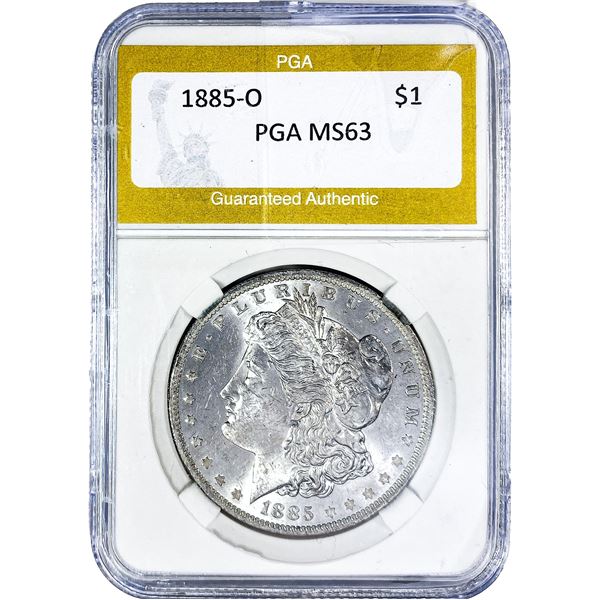 1885-O Morgan Silver Dollar PGA MS63