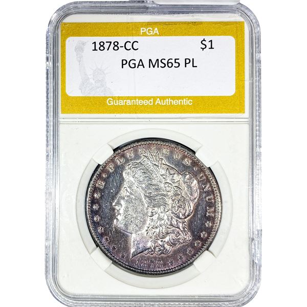 1878-CC Morgan Silver Dollar PGA MS65 PL