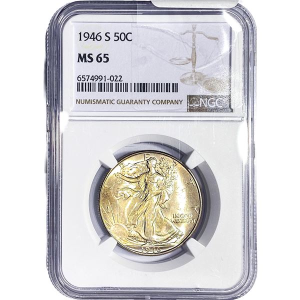 1946-S Walking Liberty Half Dollar NGC MS65