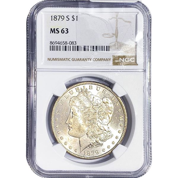 1879-S Morgan Silver Dollar NGC MS63