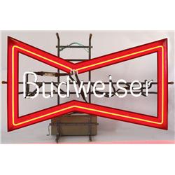 Breweriana, Budweiser bowtie neon sign, VG working cond, 19"H x 29"W.