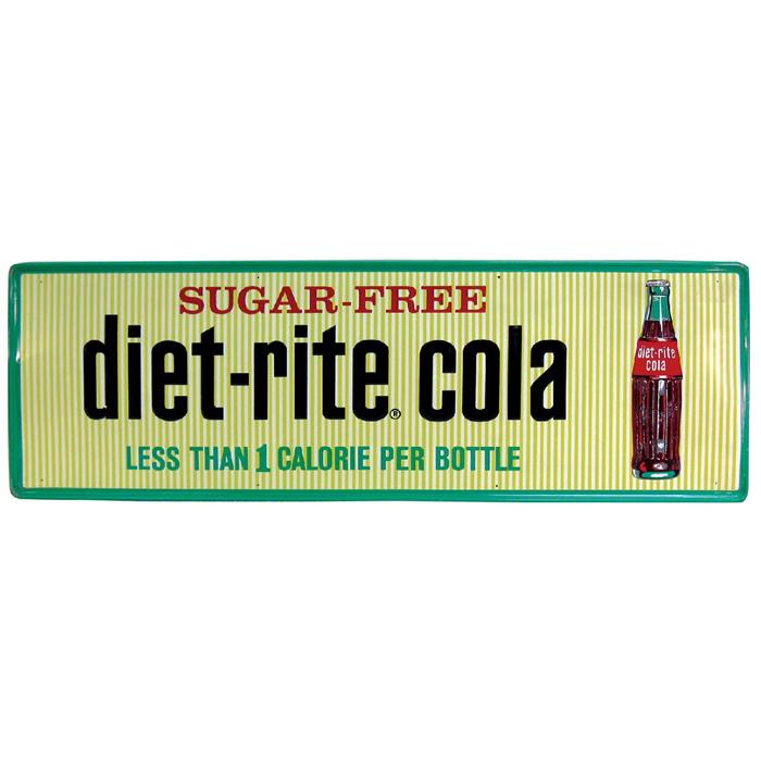 diet-rite cola sign, litho on self-framed metal, marked MCA2662, Exc ...