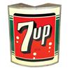 Image 1 : 7Up curved corner sign, metal over wood frame, mfgd by Stout Sign Co.-St Louis, a scarce sign in VG 