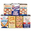 Image 1 : Popcorn tins (7): Quaker, Popswell, Bonnie Lee, Johnny Jump Up (no lid), 2 Eppley's (full), all w/pa