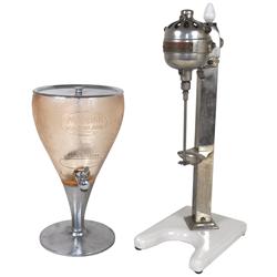 Hamilton Beach Malted Milk Machine w/white porcelain base, needs new cord, VG working cond, 18"H & M