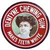 Image 1 : Dentyne Chewing Gum round porcelain sign, c.1905, dark-haired smiling lady in center, white letterin