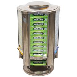 Wrigley's Gum revolving counter display, six sided, Exc cond, 14"H x 8"Dia.