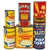 Image 1 : Popcorn tins (6), Mother Jackson's & Thunderbolt (full) w/ paper labels, Pops-Rite (full), 2 Mother 