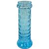 Image 1 : Straw holder, blue Victorian blown glass, Inverted Thumbprint pattern, Exc cond, 10"H.
