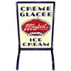 Image 1 : Crème Glacee Ice Cream porcelain curb sign, 2-sided in porcelain frame, Exc cond both sides w/1" los