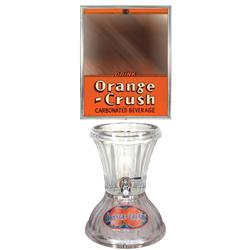 Orange Crush framed mirror, 11"H x 9"H & Orange Crush glass syrup dispenser w/replacement paper labe