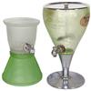 Image 1 : Syrup dispensers (2), Mission Real Fruit Juice, frosted green glass w/side paper decals, complete & 