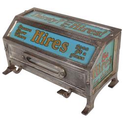 Straw holder, Hires, Rare cast iron w/4 Hires litho on tin panel inserts, dated 1911, Exc orig cond,