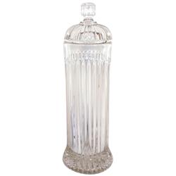 Straw holder w/matching lid, E.A.P.G., unknown mfgr, Exc cond, 12.25"H.