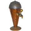 Image 1 : Ice Cream Soda lighted 10 Cent display cone w/spigot, formed copper cone w/jeweled dome, embossed me