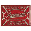 Image 1 : Reierson's Ice Cream hammered tin sign, a Rare sign in Exc cond, 20"H x 28"W.