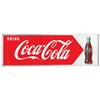 Image 1 : Coca-Cola metal sign, c.1950's, VG cond w/some wear on edges & corners, 18"H x 54"W.