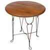 Image 1 : Ice cream table, oak top & twisted wire legs, Exc cond, 30"H x 30"Dia.