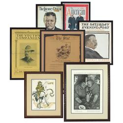 Political magazine covers (7), all w/Theodore Roosevelt, Life-1909 by James Montgomery Flagg, Litera