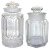 Image 1 : Candy display jars w/ground lids, early 1900's, nice heavy glass jars in Exc cond, 9.75"-11.25"H.