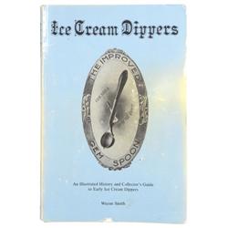 Ice cream scoops (4) & price guide; Erie Specialty Co. round bowl size 8, Quick & Easy conical bowl 