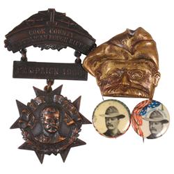 Political items (4), Cook Co. Republican Rough Riders1900 Campaign badge (presented by Wm. Boldenwec