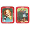 Image 1 : Coca-Cola trays (2), 1950 Red Head & 1942 Roadster Girl, Red Head in Exc cond, other is Near Mint ex