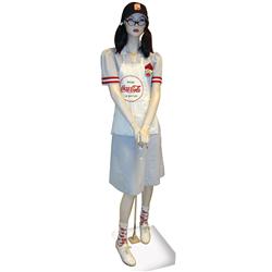Soda fountain mannequin in 1950's waitress uniform, a must-have for your fountain, Exc cond, 71"H.