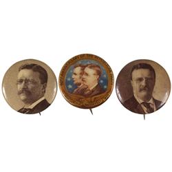 Political buttons (3), Lincoln/Roosevelt 50th Anniversary of the Republican Party 1854-1904 metal pi