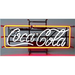 Coca-Cola neon sign, red & white, VG working cond, approx 12"H x 24"W.