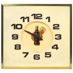 Coca-Cola thermometer, metal, c.1950's, Good+  cond, 30"L & Coca-Cola "Sprite" light-up clock, metal
