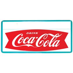 Coca-Cola fishtail sign, enamel on metal, c.1950's, Exc cond w/light scuffs & scratches, 36"H x 72"W
