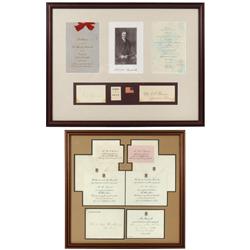 Political invitations & luncheon menu, President & Mrs. Roosevelt 1909 White House Reception invitat